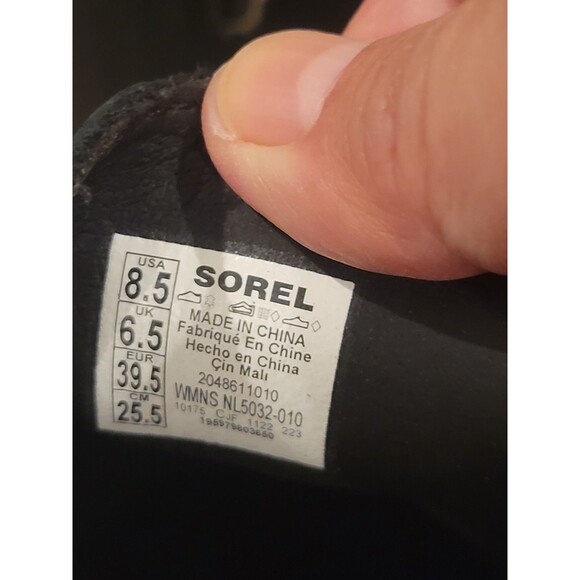 NIB Sorel Hi-line Heel Mule Clogs Slip In Women's Shoes 8.5 Black Leather Light - Picture 7 of 10